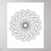 Kleur uw eigen Mandala Wall Art Poster (Voorkant)