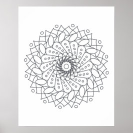 Kleur uw eigen Mandala Wall Art Poster