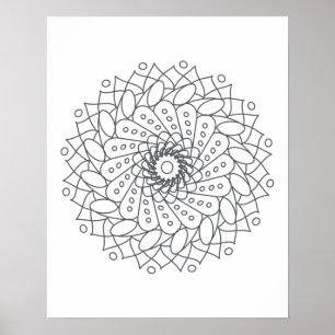 Kleur uw eigen Mandala Wall Art Poster