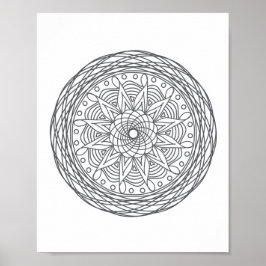 Kleur uw eigen Mandala Wall Art Poster - DY afdruk
