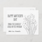 Kleur uw eigen Moederdag Briefkaart (Voorkant / Achterkant)