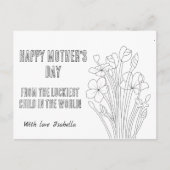 Kleur uw eigen Moederdag Briefkaart (Voorkant)