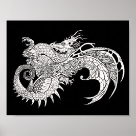 Kleur uw eigen Mystical Dragon Poster