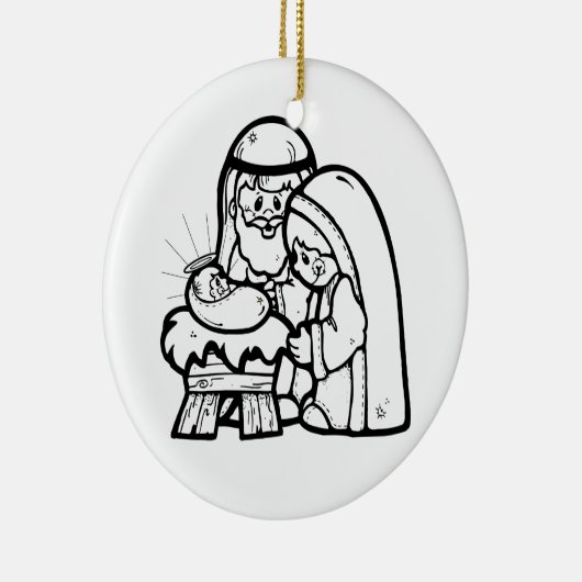 Kleur uw eigen nativiteitsscène keramische versier keramisch ornament (Rechts)