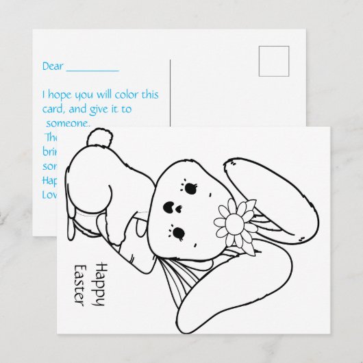 kleur uw eigen paaskaart briefkaart (Voorkant / Achterkant)