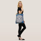 Kleur uw eigen paddenstoel Mandala Craft Blue Flor Tote Bag (Op model)