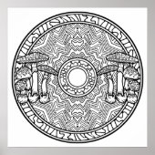 Kleur uw eigen paddenstoelen Mandala-kleurend Post Poster (Voorkant)