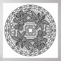 Kleur uw eigen palmboom Mandala Colour Poster