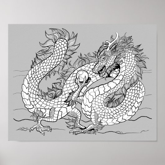 Kleur uw eigen Pareldraak Poster (Voorkant)
