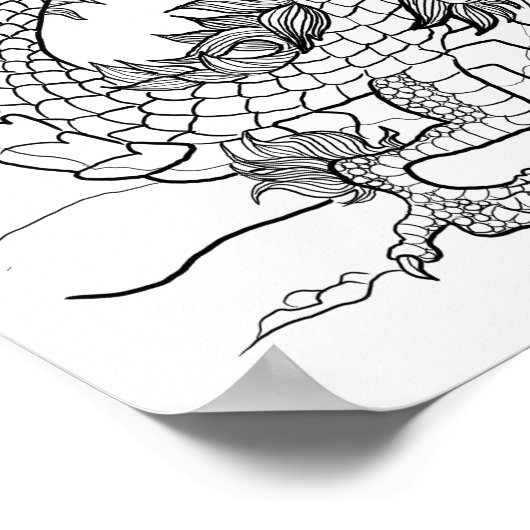 Kleur uw eigen Pareldraak Poster (Hoek)