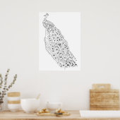 Kleur uw eigen Peacock Adult Colour Poster (Keuken)