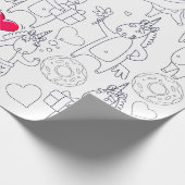 Kleur uw eigen persoonlijke, persoonlijke Unicorn- Cadeaupapier (Hoek)