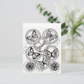 Kleur uw eigen postkaartje tuinvlinderbloembloem briefkaart (Staand voorkant)