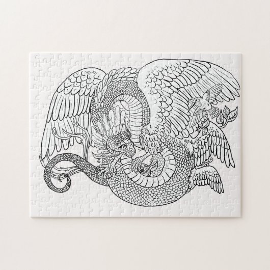 Kleur uw eigen Quetzacoatl Legpuzzel (Horizontaal)