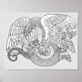 Kleur uw eigen Quetzacoatl Poster