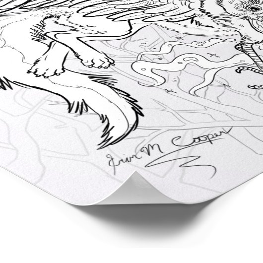 Kleur uw eigen Raven Griffin Poster (Hoek)