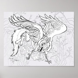 Kleur uw eigen Raven Griffin Poster