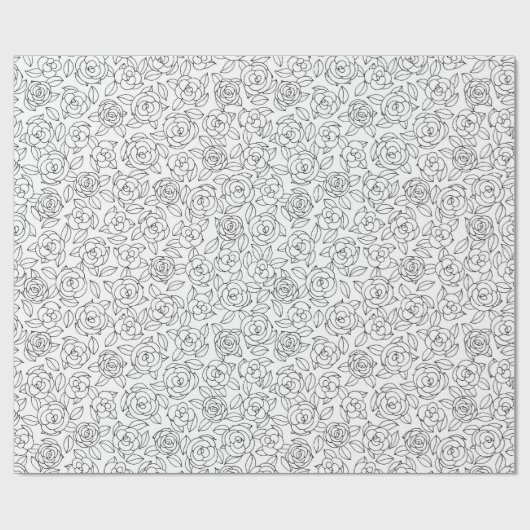 Kleur uw eigen Rozen Cadeaupapier (Vlak)