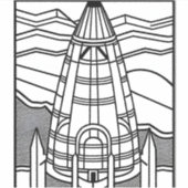 Kleur uw eigen ruimtevaartuig - zwart, wit ontwerp sticker (Voorkant)