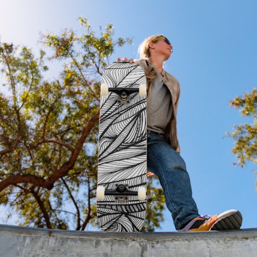 Kleur-uw-eigen skateboard Deksel zwart + wit (Buiten 1)