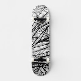 Kleur-uw-eigen skateboard Deksel zwart + wit