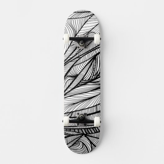 Kleur-uw-eigen skateboard Deksel zwart + wit (Voorkant)