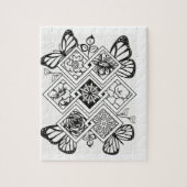 Kleur uw eigen spuitvlinderbloemen legpuzzel (Verticaal)