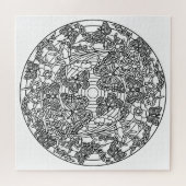 Kleur uw eigen tekenflesjes voor het ontwerp van h legpuzzel (Horizontaal)