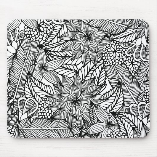 Kleur uw eigen | Tropisch ontsnappingspatroon Muismat (Voorkant)