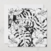 Kleur uw eigen tropische bladeren en bloemen notitiekaartje (Voorkant)