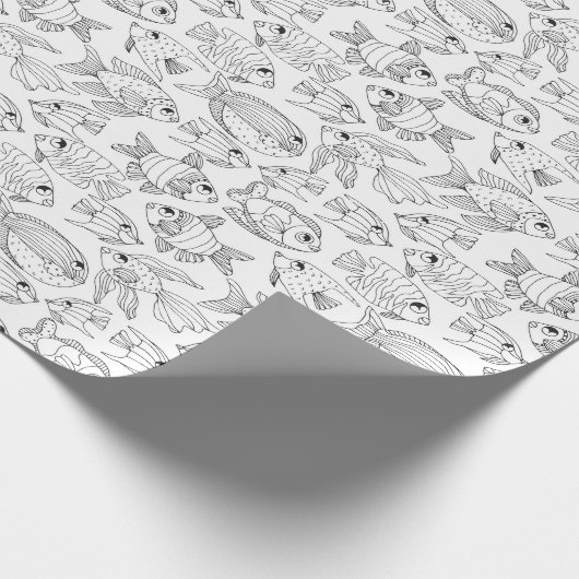 Kleur uw eigen tropische vis cadeaupapier (Hoek)