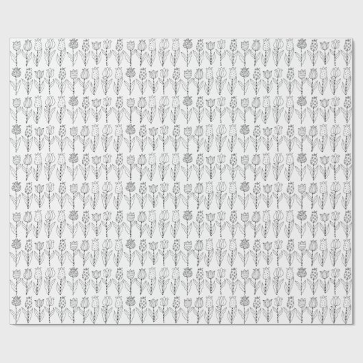 Kleur uw eigen Tulpenpatroon Cadeaupapier (Vlak)