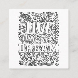 Kleur uw eigen vierkante visitekaartje