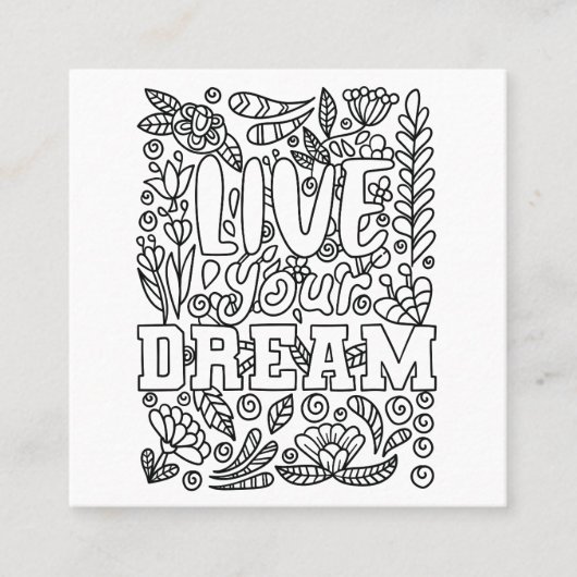 Kleur uw eigen vierkante visitekaartje (Voorkant)