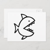 Kleur-uw-Eigen vis met tanden Briefkaart (Voorkant / Achterkant)