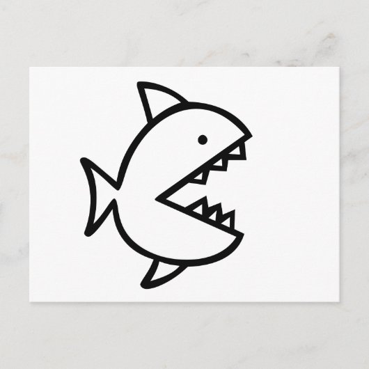 Kleur-uw-Eigen vis met tanden Briefkaart (Voorkant)