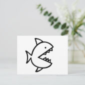Kleur-uw-Eigen vis met tanden Briefkaart (Staand voorkant)