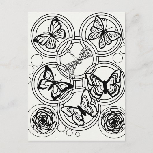 Kleur uw eigen volwassen kleurtiener briefkaart (Voorkant)