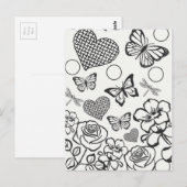 Kleur uw eigen volwassen kleurtiener briefkaart (Voorkant / Achterkant)