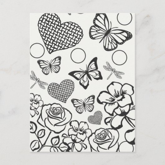 Kleur uw eigen volwassen kleurtiener briefkaart (Voorkant)