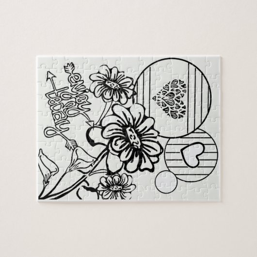 Kleur uw eigen volwassen kleurtiener legpuzzel (Horizontaal)