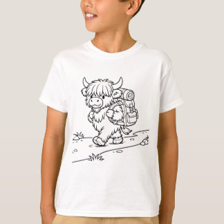 Kleur-uw-eigen-wandelende-jak-kinderen-t-shirt – t-shirt