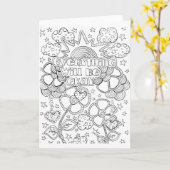 Kleur uw eigen wenskaart kaart (Gele Bloem)