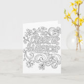 Kleur uw eigen wenskaart positieve citaten kaart (Gele Bloem)