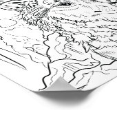 Kleur uw eigen Wolf Cavern Line Art Poster (Hoek)