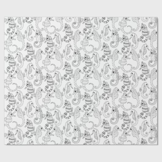 Kleur uw eigen zeepaardjes cadeaupapier (Vlak)