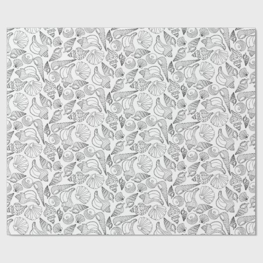 Kleur uw eigen zeeschelpen cadeaupapier (Vlak)