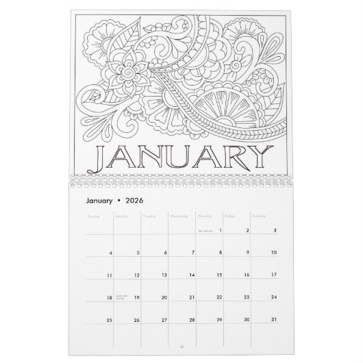 Kleur uw jaar aangepaste gedrukte agenda kalender (Jan 2026)