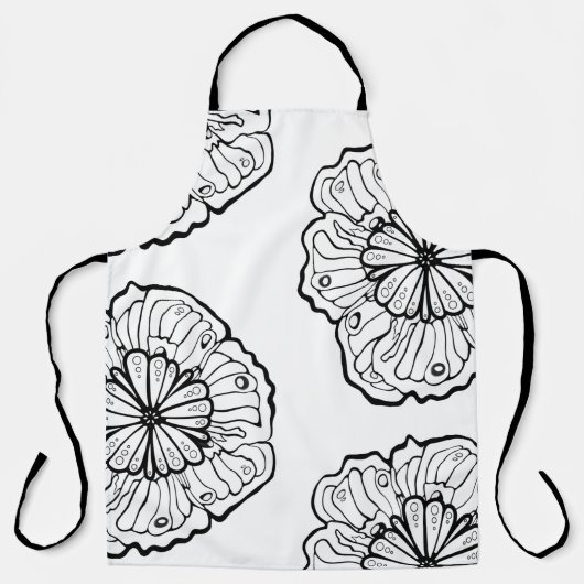 Kleur uw schort Flower Design (Voorkant)