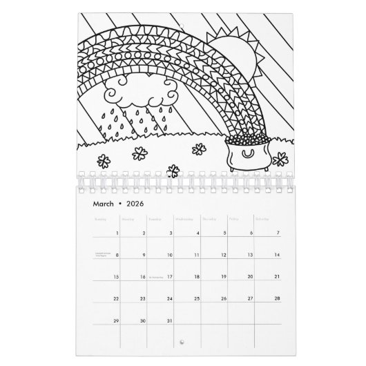 Kleur Uw Tweede Agenda Kalender (Mar 2026)